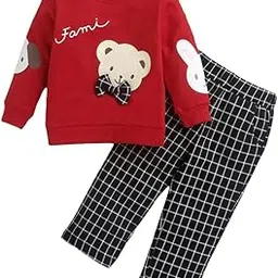 Hopscotch Boys Animal Print Top Pant Set In Red Color for Ages 12-18 Months-picture-33