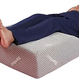 METRON Leg Elevation Pillow - Relieves Leg, Hip, and Knee Pain, Ideal for Post-Surgical Recovery - Relieves Discomfort of Varicose Veins, Phlebitis, Leg Surgery, Bamboo Fabric, Color Grey-picture-21