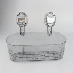 Suction Cup Shower Shelf Simple Storage Rack for Kitchen Toilet Laundry Room Gray-picture-17