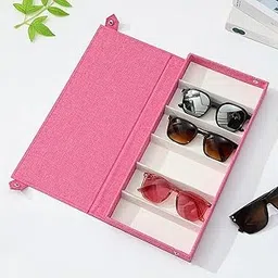 UJEAVETTE Glasses Display Case Portable Sunglasses Organizer for Shop Hosuehold Drawer Pink-picture-16
