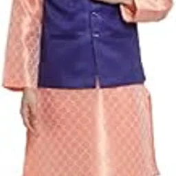 neudis Cotton Jute Blue Nehru/Modi Jacket Mandarian Collar Sleeveless Waist Coat For Men - Blue CTNJUTEWCBLUE-picture-11