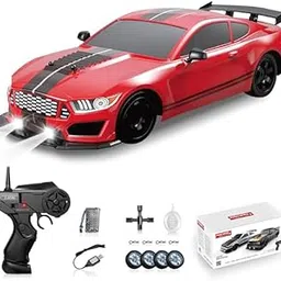 RAMNATH IMPEX RC Drift Car 2.4GHz 1:16 Scale RC Car 4WD High Speed Remote Control Cars Vehicle with LED Lights Rechargeable Battery & Drifting Tires Racing Sport Toy Cars for Adults Boys Kids.(D),Red-picture-51