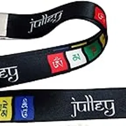 kd collections Tibetan Ladakh Prayer Words Logo Lanyard Keychain Tag ID Card Badge Holder Fabric Hook Keychain - 18 Inch Long - Black Multicolor-picture-32
