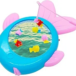 VGRASSP Fish Shaped Magnetic Water Fishing Game Toy for Kids with Fishing Rod and 5 Colorful Fishes - Indoor Outdoor Educational Gift for Toddlers with Lights and Music - Color As Per Stock-picture-14