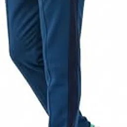 Men's Athletic Track Pants, Slim Fit Polyester Joggers with Side Panels, Blue and Bavy Blue, Regular Fit-image-7