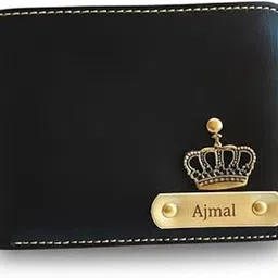 navya royal art Men's Leather Wallet - Customised Leather Wallet for Mens - Name Mr Letter Printed on Wallet - Black-picture-14