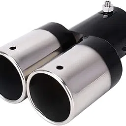 Speedwav UNIVERSAL CAR STYLING STAINLESS STEEL STRAIGHT DOUBLE OUTLETS EXHAUST TAIL MUFFLER TIP PIPE (BLACK) Model_No.LSWMS24-image-13