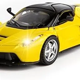 SPYCLOUD Metal Sports Car Compatible with Ferrari LaFerrari | Die-Cast Pull Back Toy with Sound & Light | Racing Model Car for Kids-image-78
