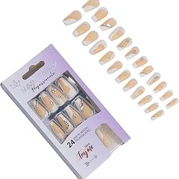 24 Reusable Artificial Fake Nail Set French Fake Nails Beauty Nailed It Lightweight & Long Lasting Nails Artificial Acrylic False Nails for Women Reusable Press On Nails With Application Kit-image-36