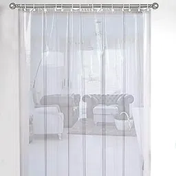 adi Home Decor 0.030 mm Plastic AC Curtain (Transparent, 4.6 X 7 ft) image 1