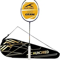 HUNDRED N-ERGY 80 Carbon Fibre Unstrung Badminton Racket with Full Racket Cover for Intermediate Players image 1