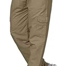 ethnic trove Men's Cargo Pants with Elastic Waist, Black Casual Drawstring Trousers, Side Pockets, Relaxed Fit-picture-32