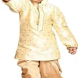 vastramay sishu Vastramay Infant Boys Silk Blend Kurta and Dhoti Set-picture-10