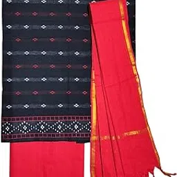 ivikta Mangalagiri Cotton Unstitched Salwar Suit Set with Dupatta for Women | South Cotton Handloom Suit Dress Material-picture-16