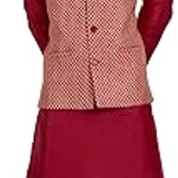 skavij Men's Dupion Silk Kurta Churidar Pyjama with Ethnic Nehru Jacket Set-picture-48