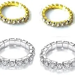 Adjustable Toe Ring Set, Contemporary Fashion Jewellery, 2 Pieces, Silver and Gold Tone-image-64