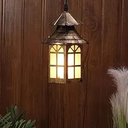 GreyWings Jharokha Metal Antique Hanging Ceiling Pendant Light Lamp (Color Copper Antique) Pack of 1-picture-52