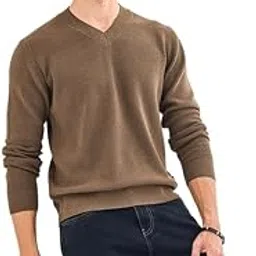 snitch Men’s Sweater | Textured Knit Design with V-Neckline & Ribbed Cuffs | Acrylic Blend Fabric for Lightweight Comfort | Casual Wear for Versatile Styling-picture-33