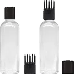 ERZA Hair Root Applicator Bottle, Applying Hair Oil Shampoo and Medicine, Oil Applicator Bottle For Scalp With Comb, 100ml Applicator Hair Root Bottle, Transparent Bottle Black Cap, Pack of 2-picture-20