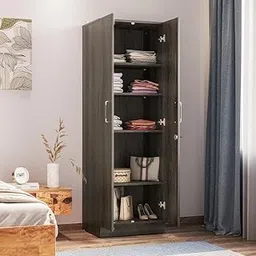 Wakefit Wardrobe | 1 Year Warranty | Engineered Wood Almirah, Cupboard for Clothes Storage | 2 Door | Twill - Napa Oak-image-10