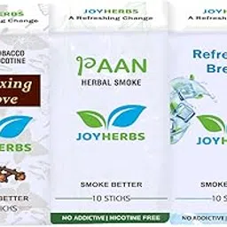 JOYHERBS Herbal Cigarettes 100% Tobacco And Nicotine Free Combo Pack Of Clove, Refreshing Breeze & Paan Flavour Smoke (10 Sticks Each) - Made with Ayurvedic Herbs(Tobacco Alternatives) | Non Addictive-picture-15