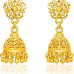 arch fashion Traditional Micron Gold Plated Small Jhumki Earrings For Women And Girls ERG2282-picture-34