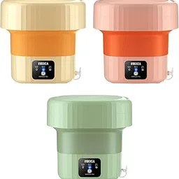 ATORSE Drying Washing Machine Foldable Mini Washing Machine for Dorm Small Items RV Yellow-image-11