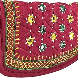 Handcrafted Women's Cotton Blend Long Wallet with Fine Design Card Holders Phone Pocket Girls Zipper Coin Purse Anniversary Gift for Wife Special Maroon-image-11