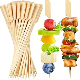Umbrella Corporation 8-Inch Wooden Paddle Skewers – Pack of 50 | Premium Sticks, BBQ & Kebab Skewers, Food Presentation Picks, Eco-Friendly Appetizer Toothpicks for Catering, Parties & Events-image-0