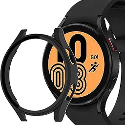 Case Cover Compatible with Samsung Galaxy Watch 4, Galaxy Watch 5 44mm / 40mm, Case Screen Protector, Full Protection Cover, Bumper Frame for (44mm, Black)-picture-40