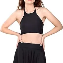 Neck Swimwear for Women | Stylish Swimming Costume for Women | Swimwear for Women | Two-Piece Swimsuit (M, Black)-image-76