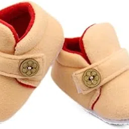 neska moda 6 To 12 Months Baby Boys & Girls Velvet Hook & Loop Solid Shoes/Booties -BT2997-picture-49