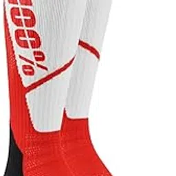 Comfortable Thick MX Socks in White/Red by 100%-picture-23