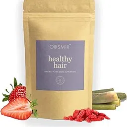 Cosmix Healthy Hair | For Healthy Scalp & Hair | Biotin Booster | Superfood Blend With Berries, Amla & Bamboo Shoot | 60G - 40 Servings | No Preservatives No Added Sugar | Vegan, Powder-image-9