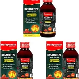 Baidyanath Kasamrit Sugar Free Herbal and Ayurvedic Cough Syrup, Non-Drowsy Formula, with Goodness of Tulsi, Mulethi, Pippal, Chhoti Kateri and 9 other Essential Herbs | 200 Ml (Pack of 3)-picture-32