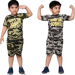 Stylish Green & Grey Casual T-Shirt and Shorts Set for Boys & Girls - Perfect for Summer Playdates, Outdoor Adventures, and Everyday Comfort-image-73