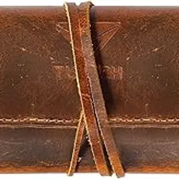 TUZECH Leather Pencil Roll Up Pouch/Cutlery/Stationery Pen/Pencil Pouch Wrench Roll/Chisel Bag for School/College/Office/Work/Artist Brown Color (Pencil Pouch) (10.43 Inchesx7.87 Inches)-picture-25