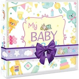BRIJBASI Hello Friend My Baby Memory Book: New Born Journal For Boys and Girls - Baby Record Book with 64 Colourful Pages image 1