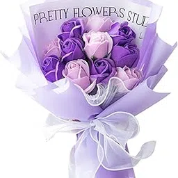 SNAPPSY® Soap Rose Flower Bouquet Scented Flowers for Anniversary Birthday Decor Violet-picture-26
