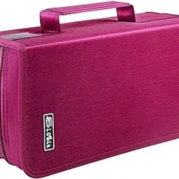 Siveit DVD Case Holder, CD/DVD Case Wallet Binder Holder 160 Capacity CD DVD Cases Organizer Portable CD Binder Wallet for Home Travel (Black binder, Rose)-picture-27