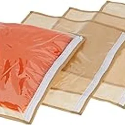 Amazon Brand - Solimo Saree Cover Set | Transparent | Non-Woven | Zipper Closure (Pack Of 4), 2 Cm, 21 Cm-picture-31