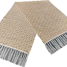 North Field Premium Cotton Yoga Mat for Women & Men | Handloom,Double-Layered Diamond Pattern |10mm Extra Cushioning for Knees | Extra Large|Eco-Friendly|Ideal for Home & Gym|180 x 60 cm (Yellow)-image-3