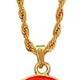 Religious Lord Pawanputra Bajrangbali Hanuman Orange Brass Pendant Necklace Chain For Men And Women SPn20211011-image-11