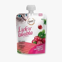 Gnawlers Lickable Wet Creamy Cat Treats with Salmon & Cranburry Flavour for Adult & Senior Cats, Healthy Cat Treat, Pack of 8 - by DogsNCats-picture-12