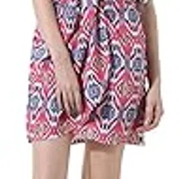 only Women's Abstract Printed Extended Sleeves Wrap Dress | Above The Knee Western Dress-picture-40