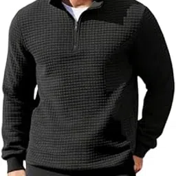 heradawn Quilted Half Ziper Self Design Sweatshirt for Men-picture-10