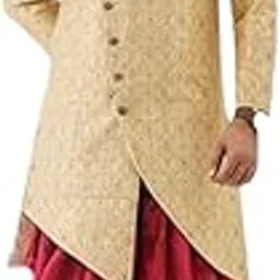 amzira Brand Boy's Men's Sherwani Style Indo Western Dhoti Dress Set (Large) Traditional Design with Elegant Embroidery, Festivals and Special Occasions, Comfortable and Stylish-picture-43
