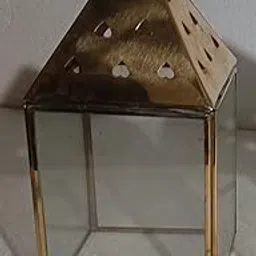 Brass Glass Decorative Lantern with Pyramid Top & Heart Cut Design – Vintage Tealight Holder for Home, Garden, and Festive Decor-picture-33