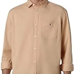 louis philippe Men's Over Dyed Solid Premium Slim fit Casual Shirt with Washed Look & Soft Hand Feel-picture-14