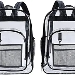 2x Water Resistant Clear Backpack Transparent Bookbag for Sporting Event-image-31